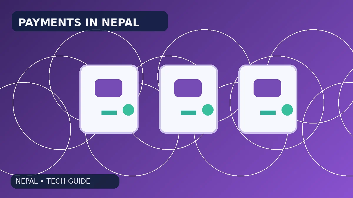 Original illustration for esewa vs khalti vs connectips in nepal: what to use, showing Nepali technology and shopping context