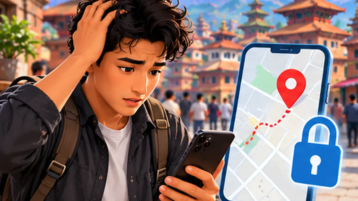 Original Nepal-focused illustration explaining lost or stolen phone