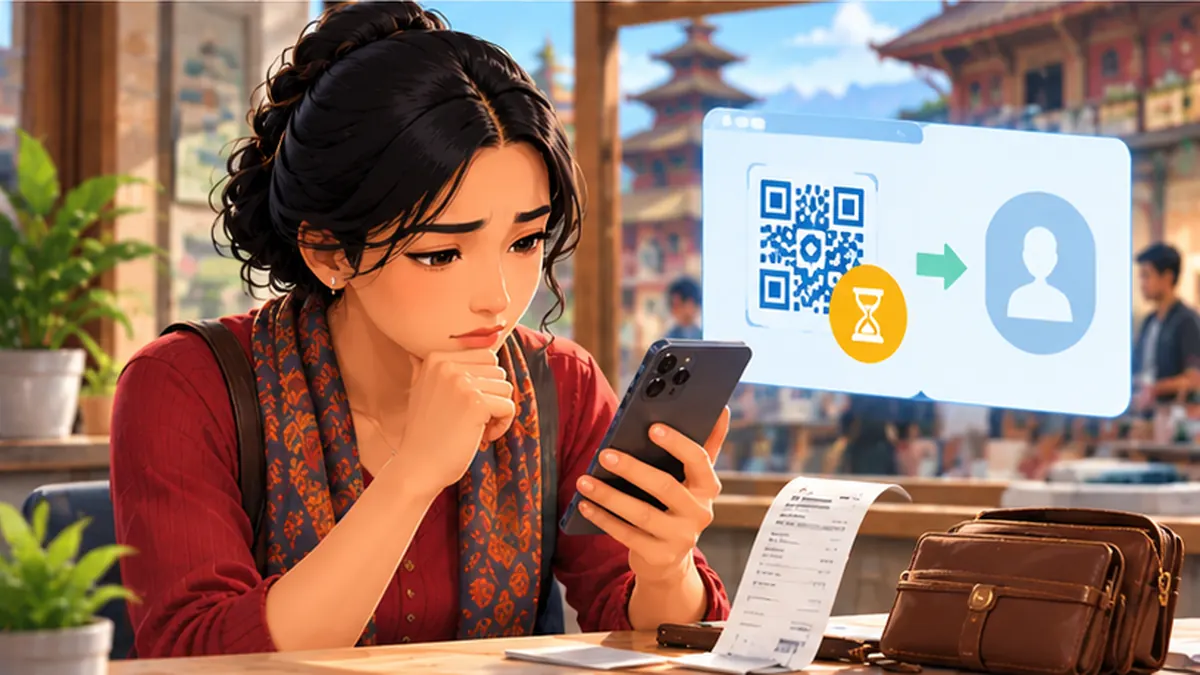 Original Nepal-focused illustration explaining qr payment disputes